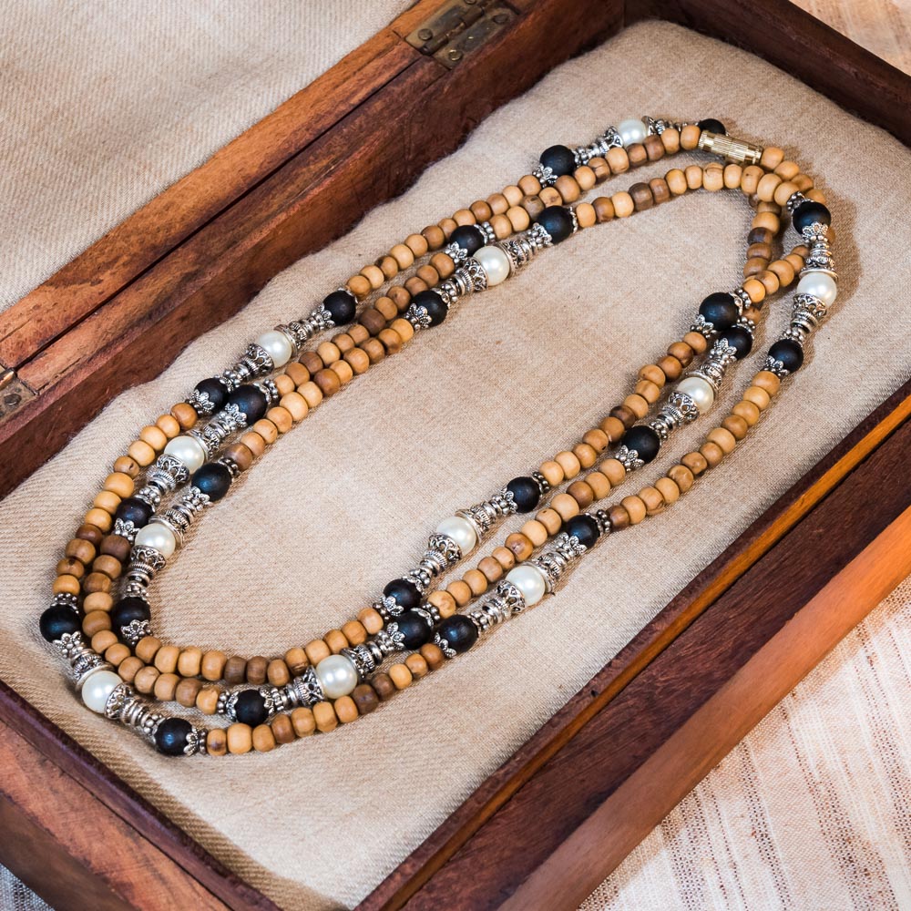 Tulsi Kunti Mala with Turquoise stone bead #92