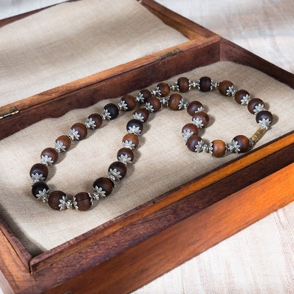 Tulsi Kunti Mala with Smooth Round Beads #95