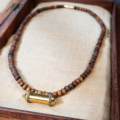 Kavacha with Brown Tulsi Kunti Mala Panchaloha Pendant #98 / #99