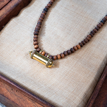 Kavacha with Brown Tulsi Kunti Mala Panchaloha Pendant #98 / #99
