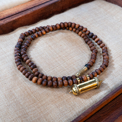 Kavacha with Brown Tulsi Kunti Mala Panchaloha Pendant #98 / #99
