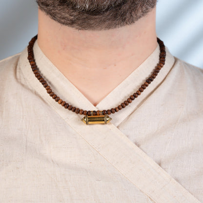 Kavacha with Brown Tulsi Kunti Mala Panchaloha Pendant #98 / #99