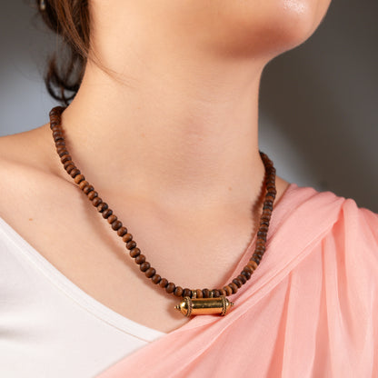 Kavacha with Brown Tulsi Kunti Mala Panchaloha Pendant #98 / #99