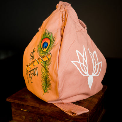 Handpainted Beadbag - Krishna´s Flute Cream