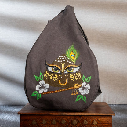 Hand-Painted Japa Mala Beadbag - Giri with Flute