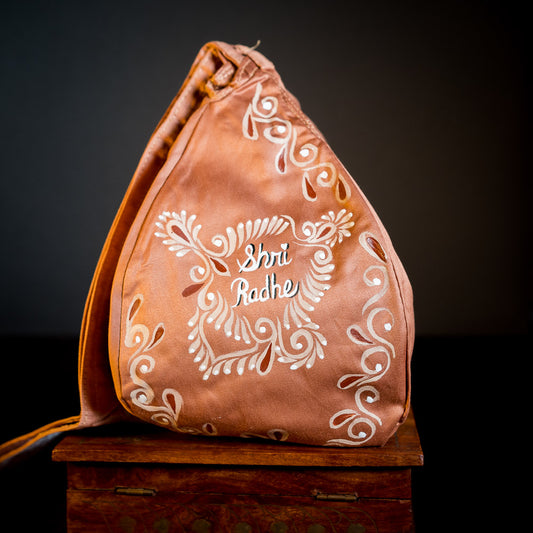 Handpainted Beadbag - Shri Radhe Blue Copper
