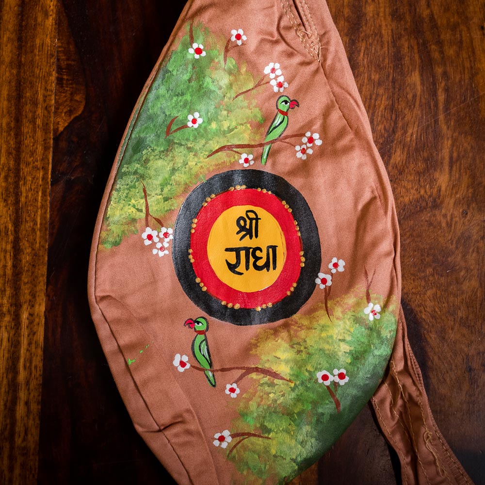 Handpainted Beadbag - Radhe Cream Forest