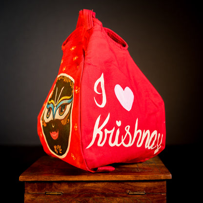 Handpainted Beadbag - Jagannath Red