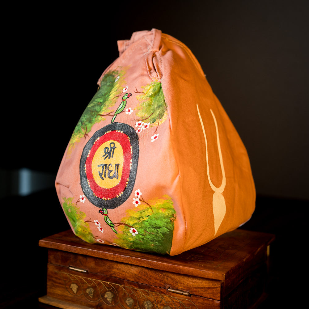 Handpainted Beadbag - Radhe Cream Forest