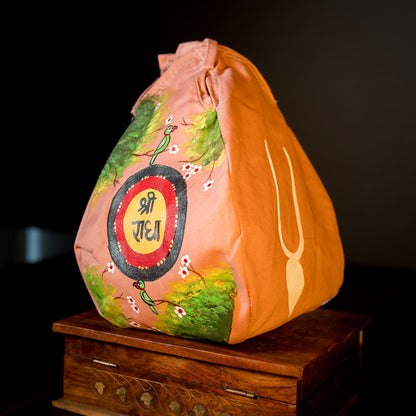 Handpainted Beadbag - Radhe Cream Forest