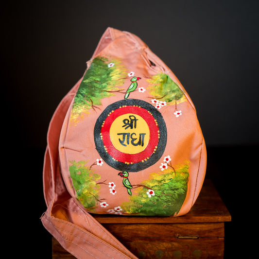 Handpainted Beadbag - Radhe Cream Forest