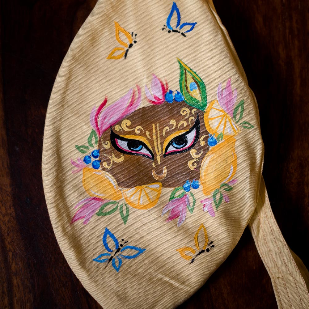 Handpainted Beadbag - Giridhari Lemon
