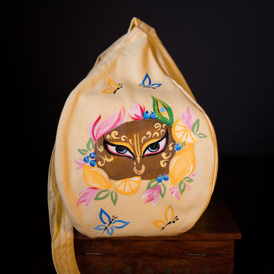 Handpainted Beadbag - Giridhari Lemon