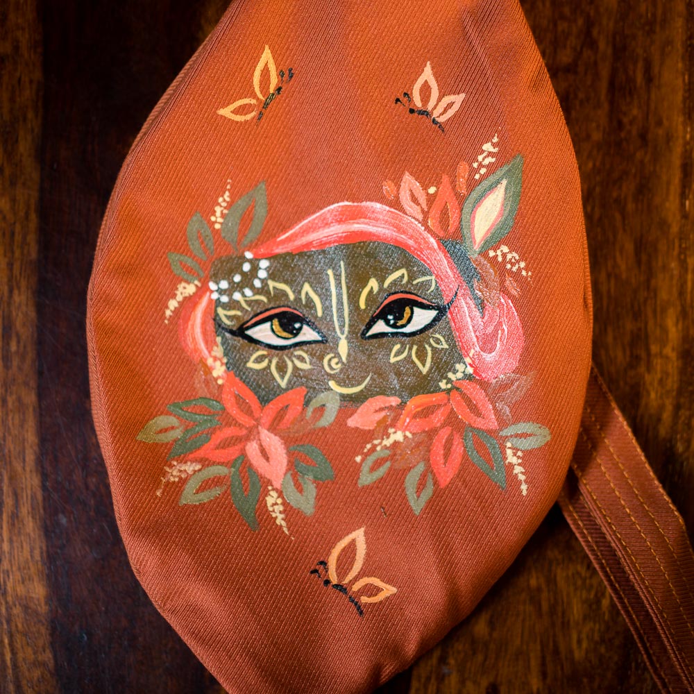 Handpainted Beadbag - Giridhari Orange