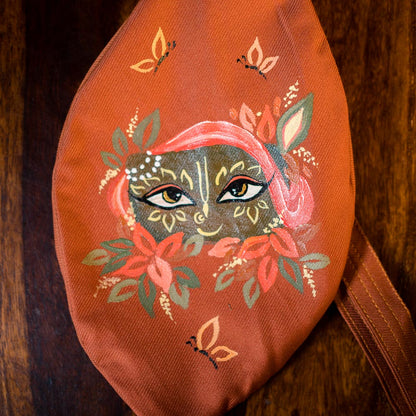 Handpainted Beadbag - Giridhari Orange