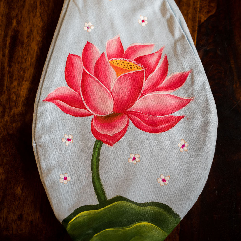 Handpainted Beadbag - Lotus Blue