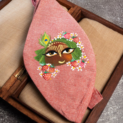 Hand-Painted Japa Mala Beadbag - Giriraja Strawberry