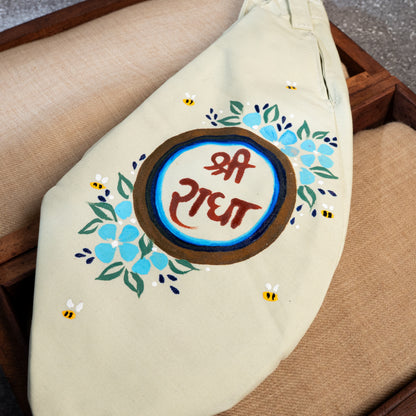 Hand-Painted Japa Mala Beadbag - Jay Sri Krishna