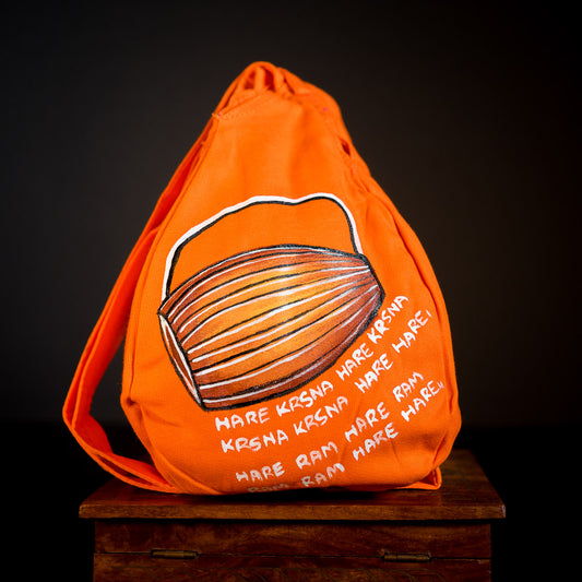 Handpainted Beadbag - Orange Mridanga