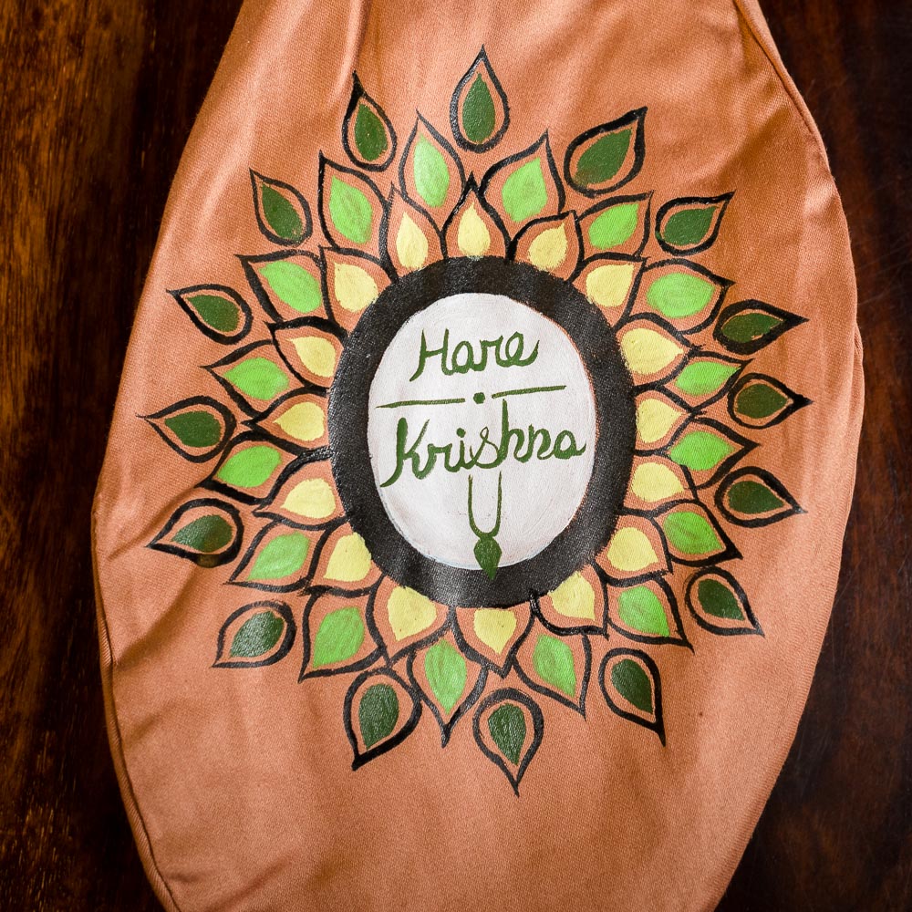 Handpainted Beadbag - Hare Krishna