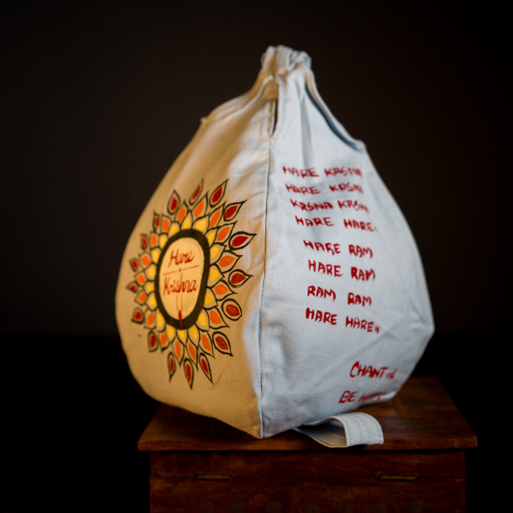 Handpainted Beadbag - Hare Krishna