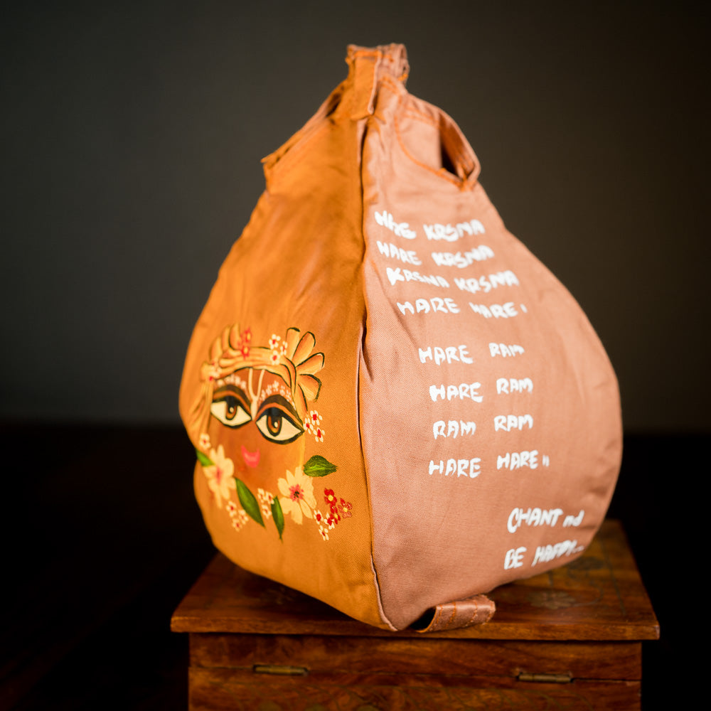 Handpainted Beadbag - Girir Govardhana Bronze