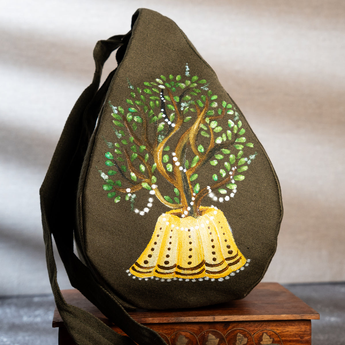 Hand-Painted Japa Mala Beadbag - Tulsi Maharani