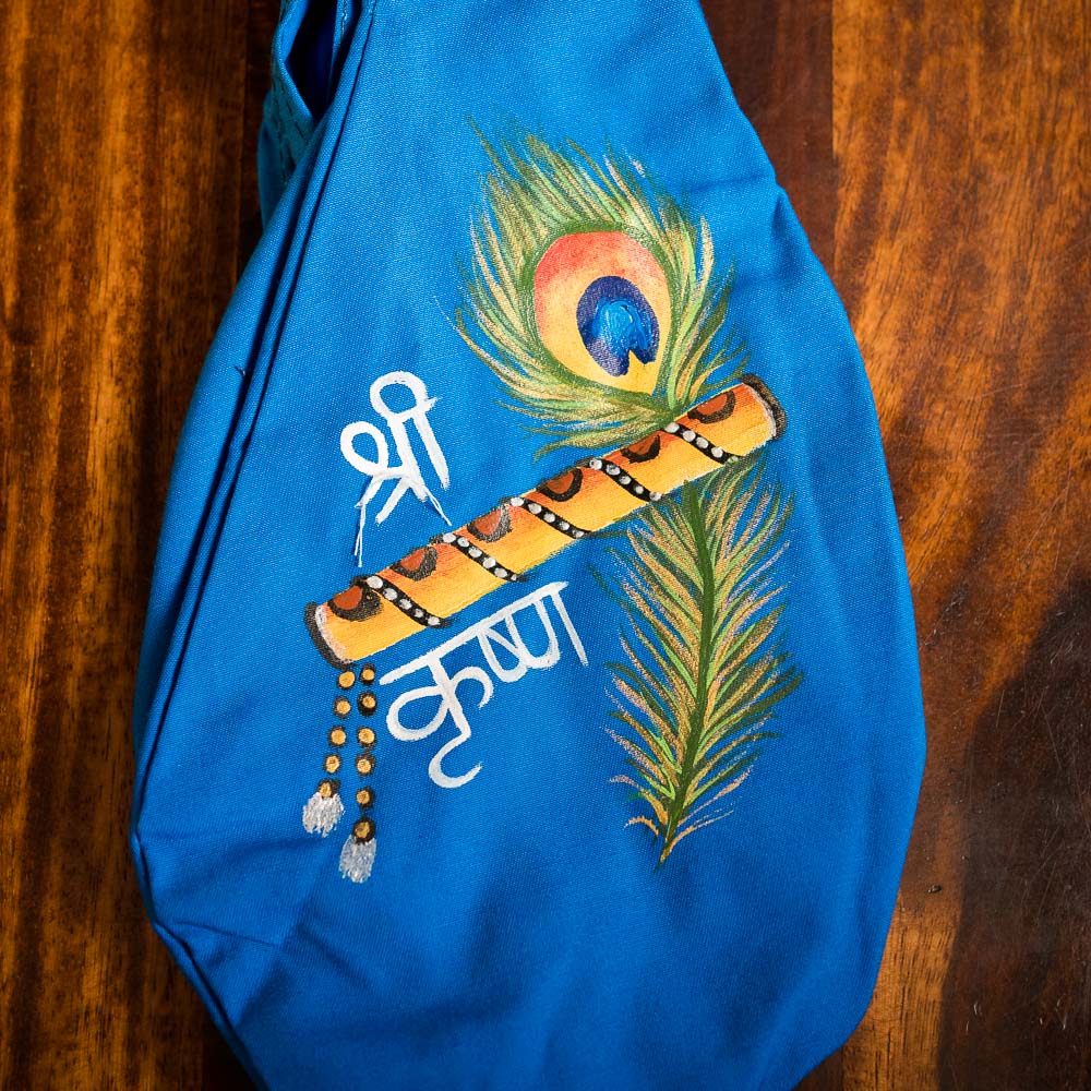 Handpainted Beadbag - Krishna´s Flute