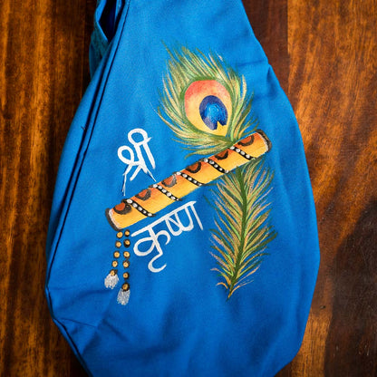 Handpainted Beadbag - Krishna´s Flute