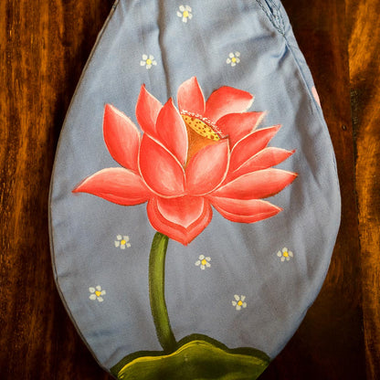 Handpainted Beadbag - Lotus Blue
