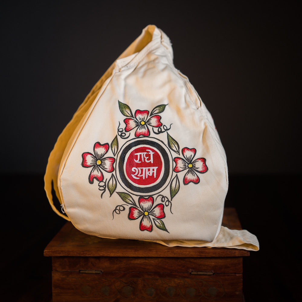 Handpainted Beadbag - Radhe Shyam