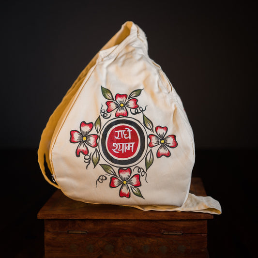 Handpainted Beadbag - Radhe Shyam