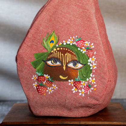 Hand-Painted Japa Mala Beadbag - Giriraja Strawberry
