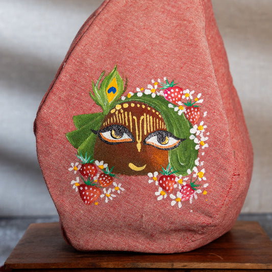 Hand-Painted Japa Mala Beadbag - Giriraja Strawberry