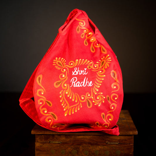 Handpainted Beadbag - Shri Radhe