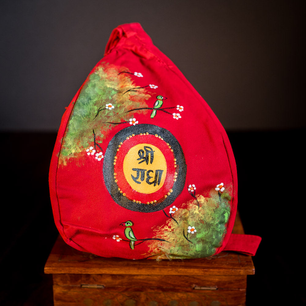 Handpainted Beadbag - Shri Radhe Forest