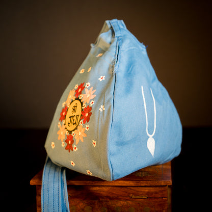 Handpainted Beadbag - Radhe Shyam Blue