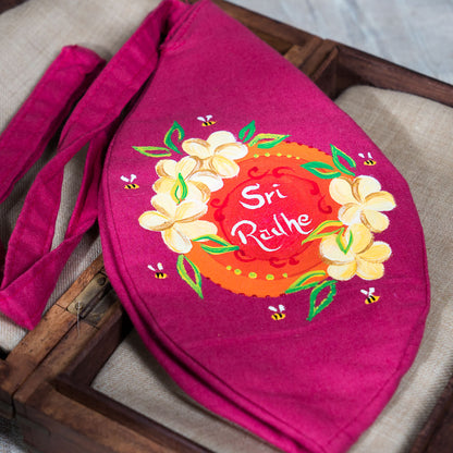 Hand-painted Beadbag - Sri Radhe Jampa