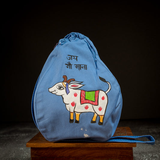 Handpainted Beadbag - Krishna´s Cow