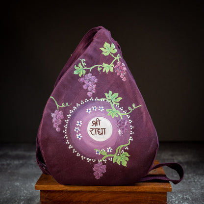 Handpainted Beadbag - Purple Grape