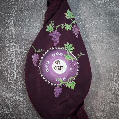 Handpainted Beadbag - Purple Grape