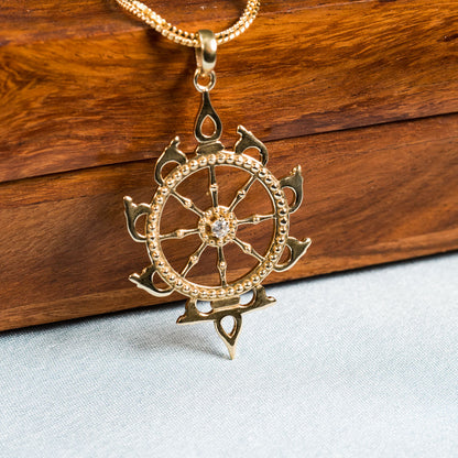 Classic Sudarshan Chakra Pendant - Panchaloha