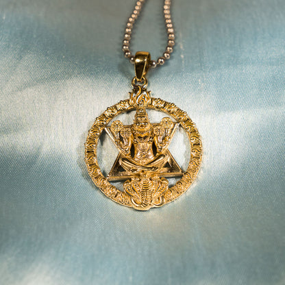 Narasimha Deity Chakra Pendant - Panchaloha