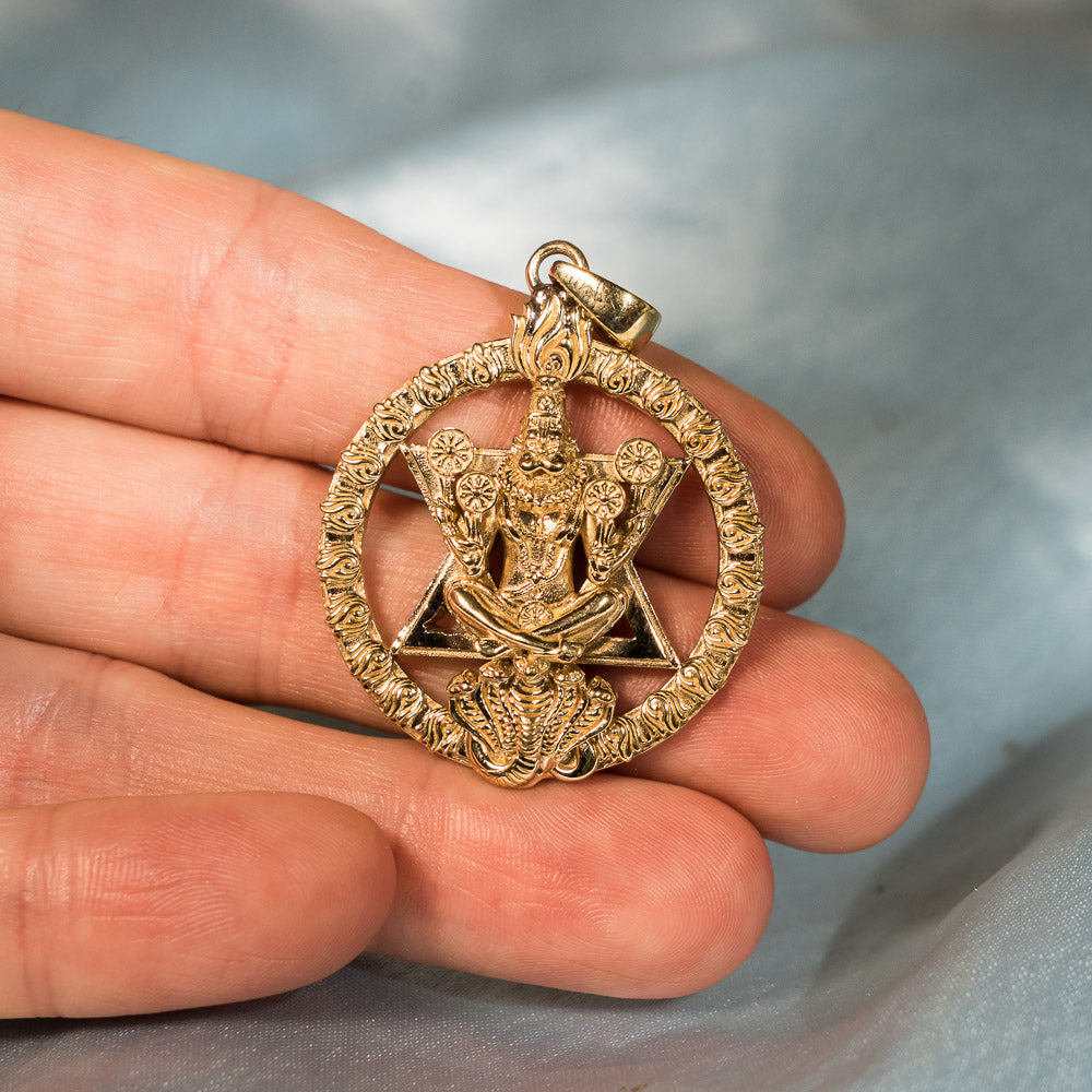 Narasimha Deity Chakra Pendant - Panchaloha