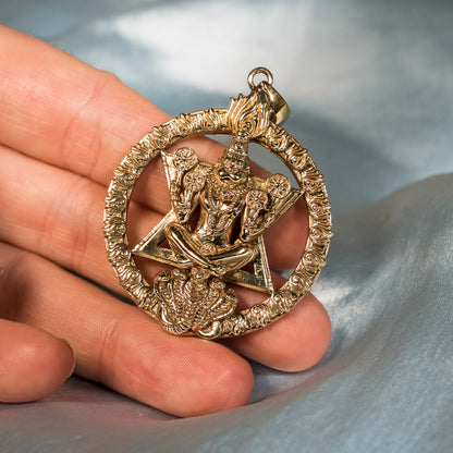 Narasimha Deity Chakra Pendant - Panchaloha