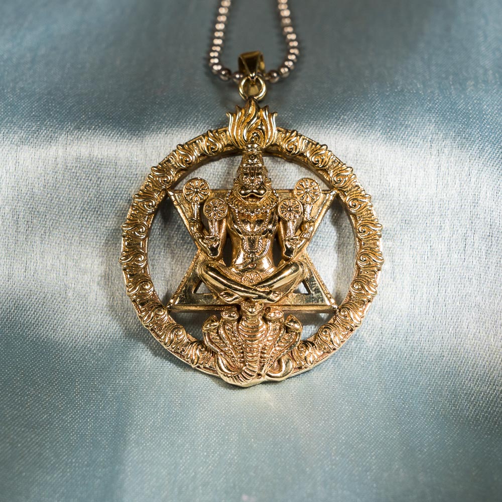 Narasimha Deity Chakra Pendant - Panchaloha