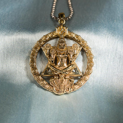 Narasimha Deity Chakra Pendant - Panchaloha