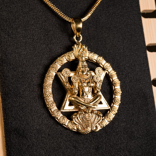 Narasimha Deity Chakra Pendant - Panchaloha