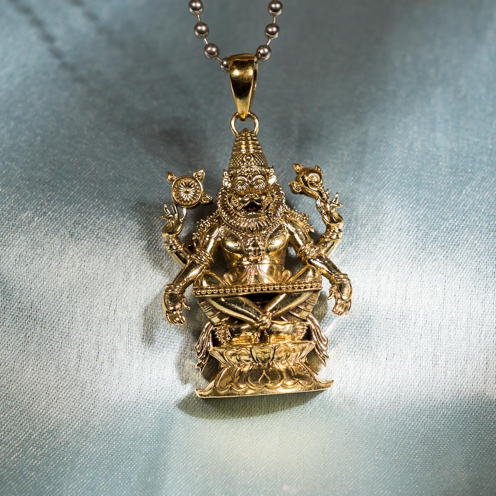 Narasimha Lotus Pendant - Panchaloha