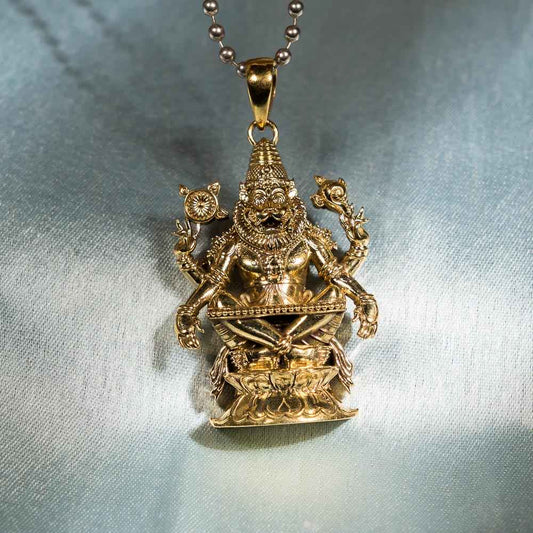 Narasimha Lotus Pendant - Panchaloha